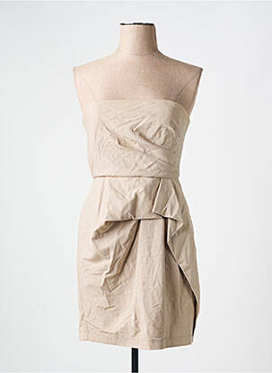 Robe courte sans manche sans manche beige BCBGMAXAZRIA femme
