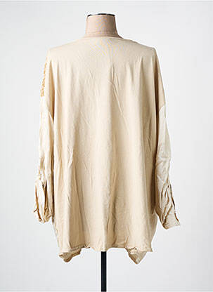 T-shirt manches 3/4 manches 3/4 beige PIMENT ROUGE femme