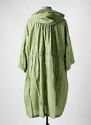 Manteau long a capuche a capuche vert POMME ROUGE femme
