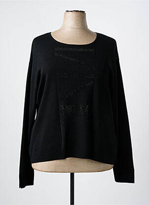 Pull coupe cintrée manches longues noir GRIFFON femme