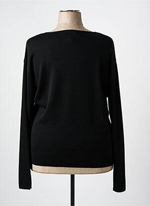 Pull coupe cintrée manches longues noir GRIFFON femme