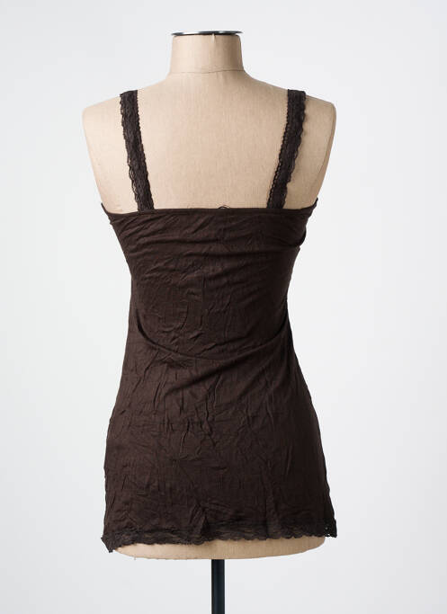 Top tissage jersey fines bretelles marron VERO MODA femme