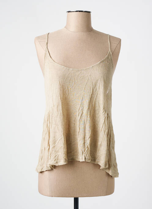 Top tissage jersey fines bretelles beige AMERICAN VINTAGE femme
