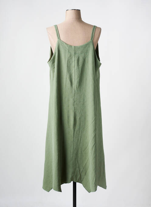 Robe mi-longue coupe fluide fines bretelles vert 2W PARIS femme