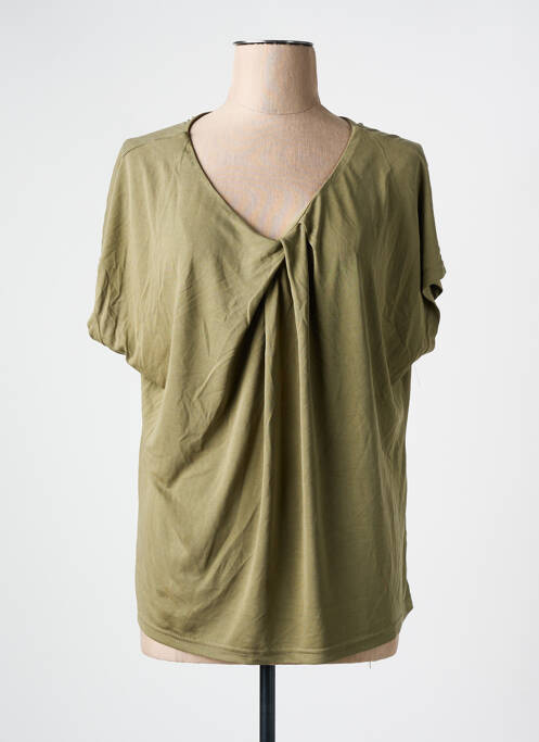 T-shirt coupe droite manches courtes vert VAN-DOS femme