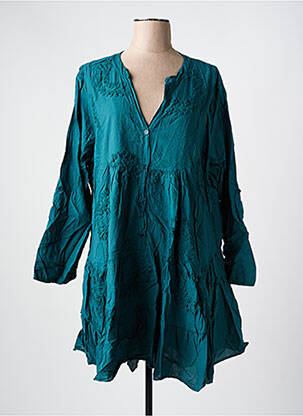 Robe mi-longue manches longues manches longues vert PIMENT ROUGE femme