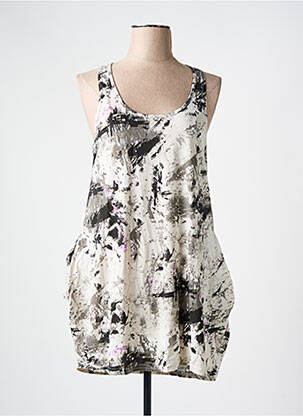 Tunique sans manche col rond noir DANITY femme
