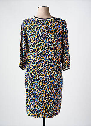 Robe mi-longue manches 3/4 manches 3/4 bleu SIGNE NATURE femme