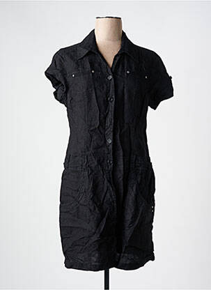 Robe mi-longue manches courtes manches courtes noir STREET ONE femme
