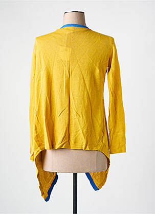 Gilet manches longues col v jaune JULIE femme