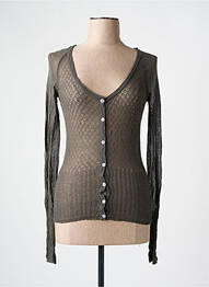 Gilet manches longues coupe cintrée gris BLACK LABEL femme