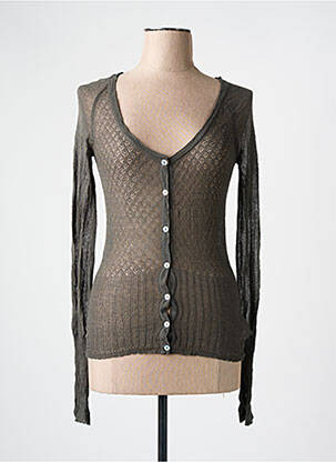 Gilet manches longues coupe cintrée gris BLACK LABEL femme