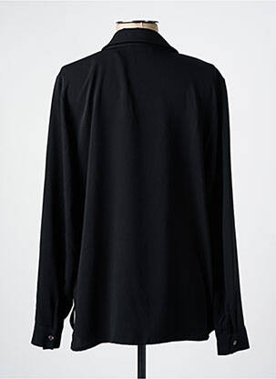 Chemisier tissage crêpe manches longues noir GRIFFON femme