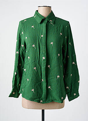 Chemisier imprimé fantaisie manches longues vert BY ONE femme