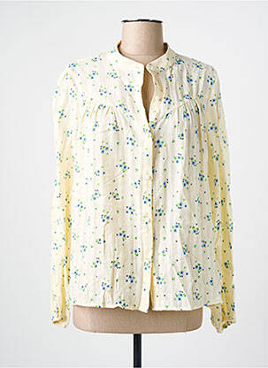 Chemisier imprimé fleurs manches longues beige BY ONE femme