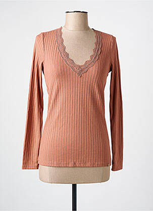 T-shirt manches longues manches longues marron COTTON BROTHERS femme