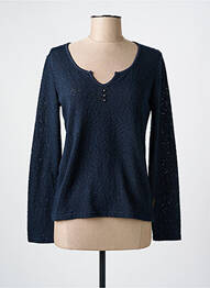 Pull coupe cintrée manches longues bleu LOLA ESPELETA femme
