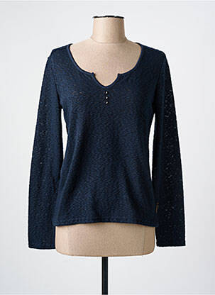 Pull coupe cintrée manches longues bleu LOLA ESPELETA femme