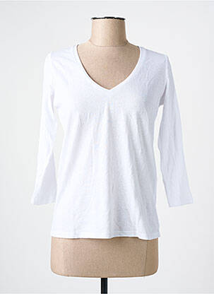 T-shirt manches 3/4 manches 3/4 blanc SCHOOL RAG femme