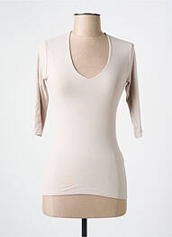 T-shirt col v manches courtes beige RENDEZ-VOUS femme