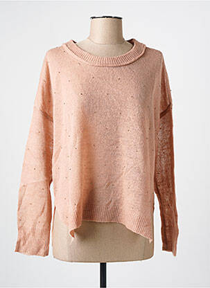 Pull col rond manches longues rose AKELA KEY femme