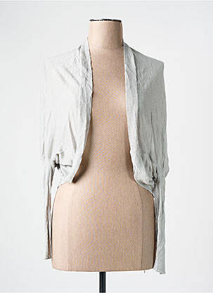 Gilet manches longues gris LILI LOVELY pour femme