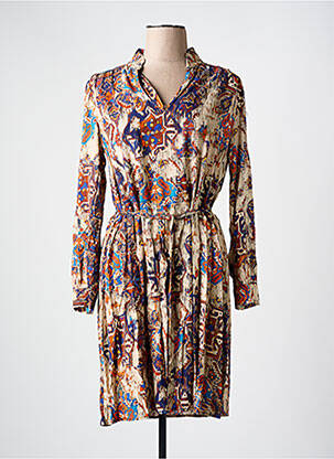 Robe mi-longue beige LA FEE MARABOUTEE pour femme