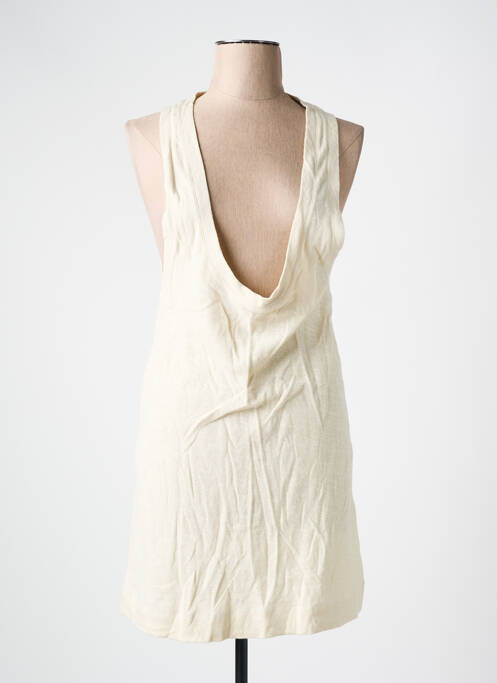 Robe courte sans manche sans manche beige AMERICAN VINTAGE femme