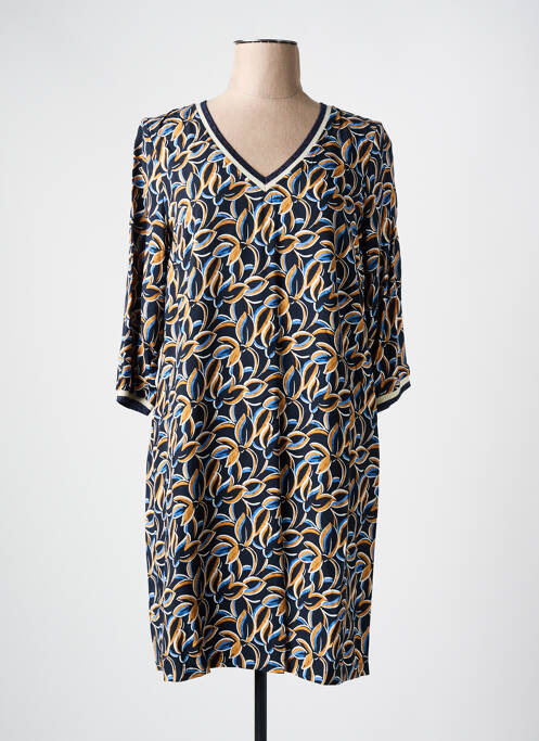 Robe mi-longue manches 3/4 manches 3/4 bleu SIGNE NATURE femme