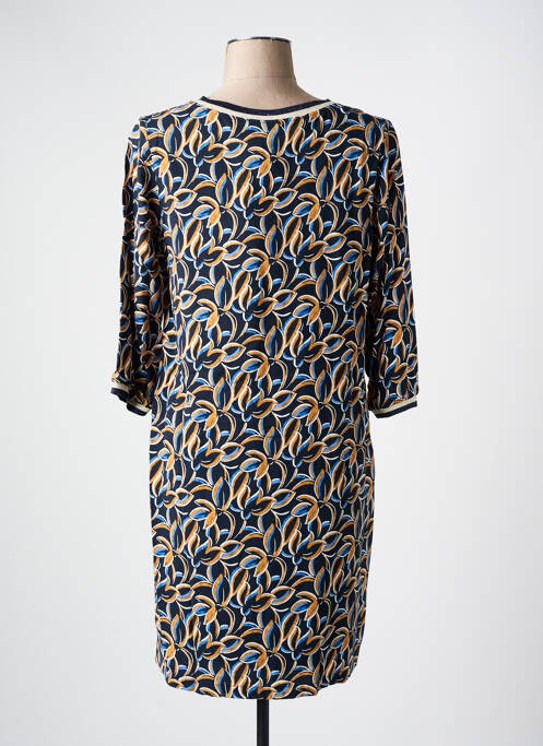 Robe mi-longue manches 3/4 manches 3/4 bleu SIGNE NATURE femme