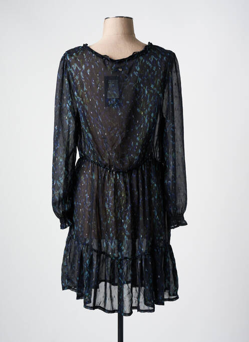Robe mi-longue imprimé fantaisie manches longues bleu DEELUXE femme