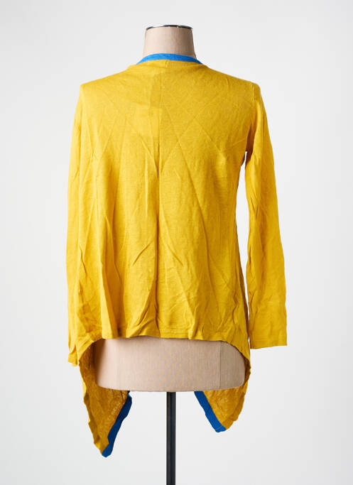 Gilet manches longues col v jaune JULIE femme
