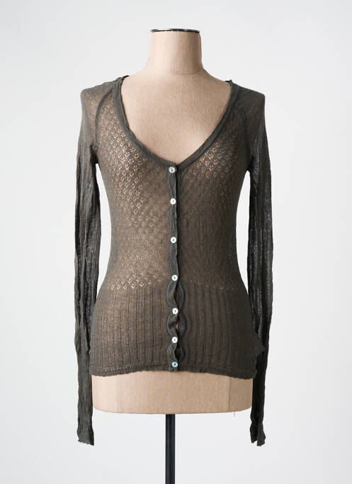 Gilet manches longues coupe cintrée gris BLACK LABEL femme