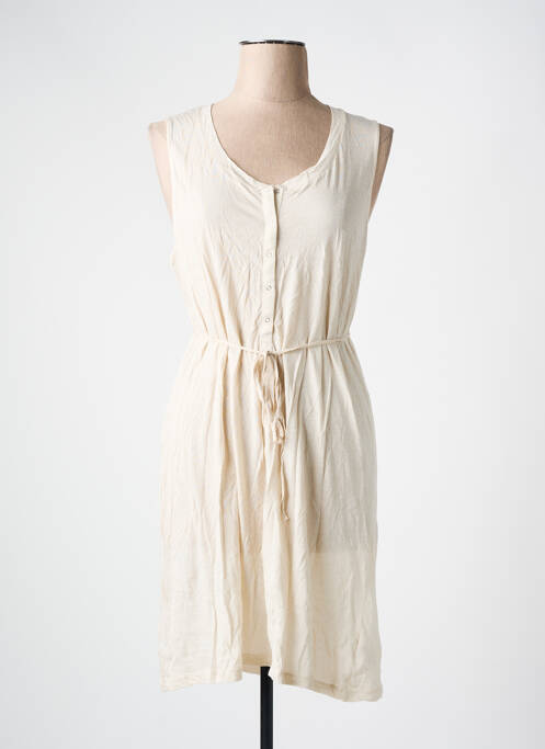 Robe mi-longue beige AMERICAN VINTAGE pour femme