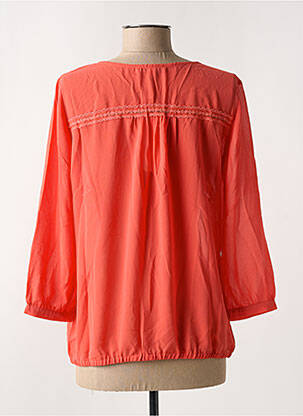 Blouse légère et transparente manches longues orange ARELINE femme
