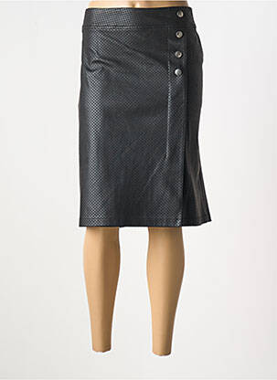Jupe mi-longue coupe droite noir GRIFFON femme