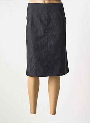 Jupe mi-longue coupe droite noir GEVANA femme