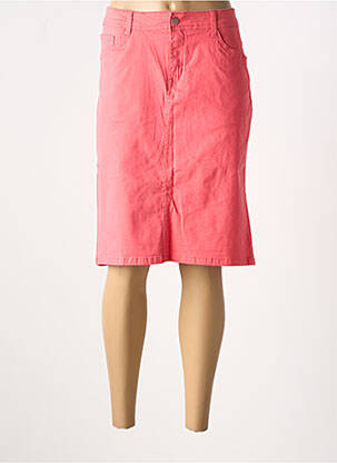 Jupe mi-longue coupe droite rose BIG SPADE femme