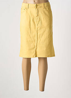 Jupe mi-longue coupe droite jaune BIG SPADE femme