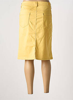 Jupe mi-longue coupe droite jaune BIG SPADE femme