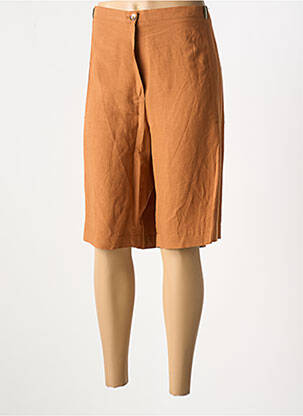 Bermuda taille élastique marron GRIFFON femme