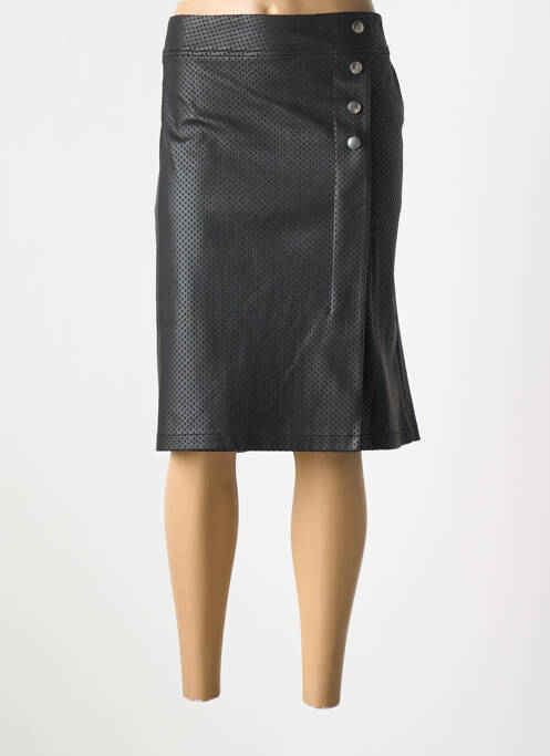 Jupe mi-longue coupe droite noir GRIFFON femme