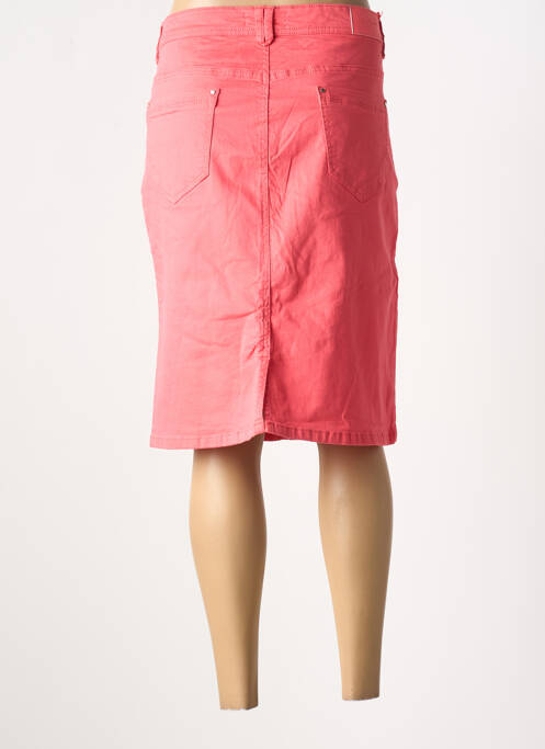 Jupe mi-longue coupe droite rose BIG SPADE femme