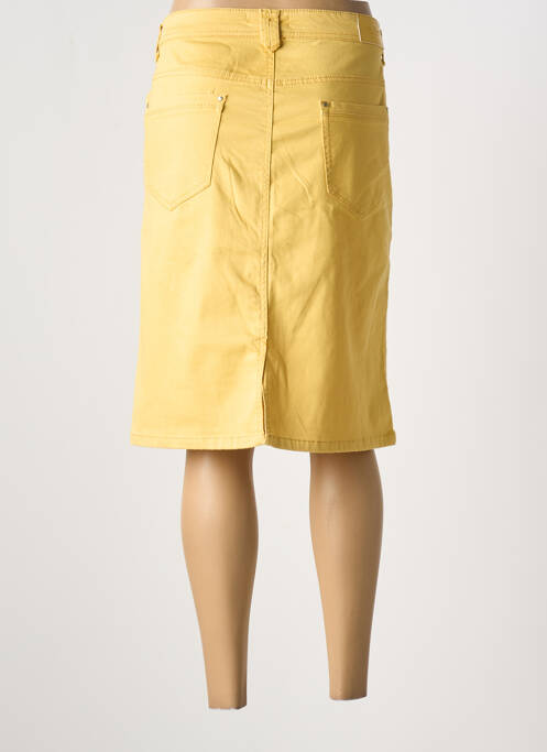Jupe mi-longue coupe droite jaune BIG SPADE femme