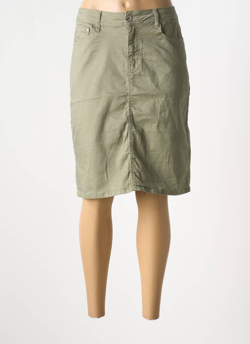 Jupe mi-longue coupe droite vert BS JEANS femme