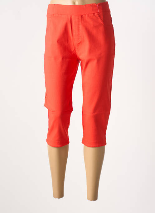 Pantacourt taille élastique rouge CHRISTY femme