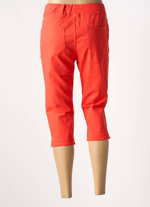 Pantacourt taille élastique rouge CHRISTY femme