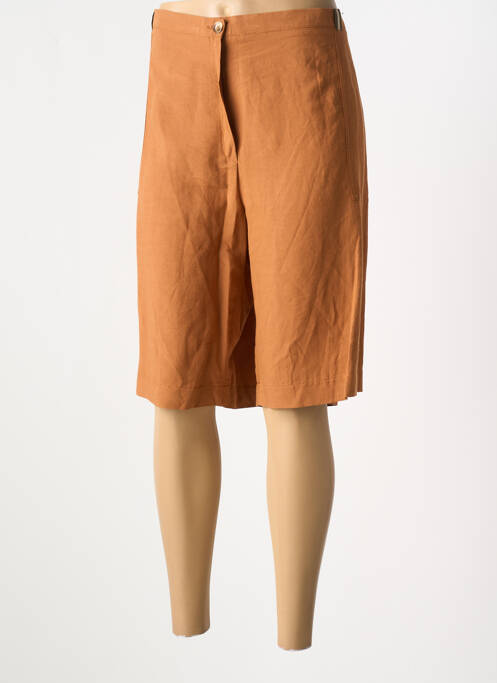 Bermuda taille élastique marron GRIFFON femme