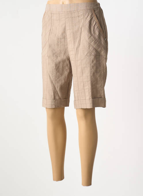 Bermuda taille élastique beige GRIFFON femme