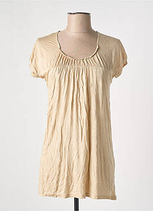 T-shirt coupe droite manches courtes beige LOONA femme